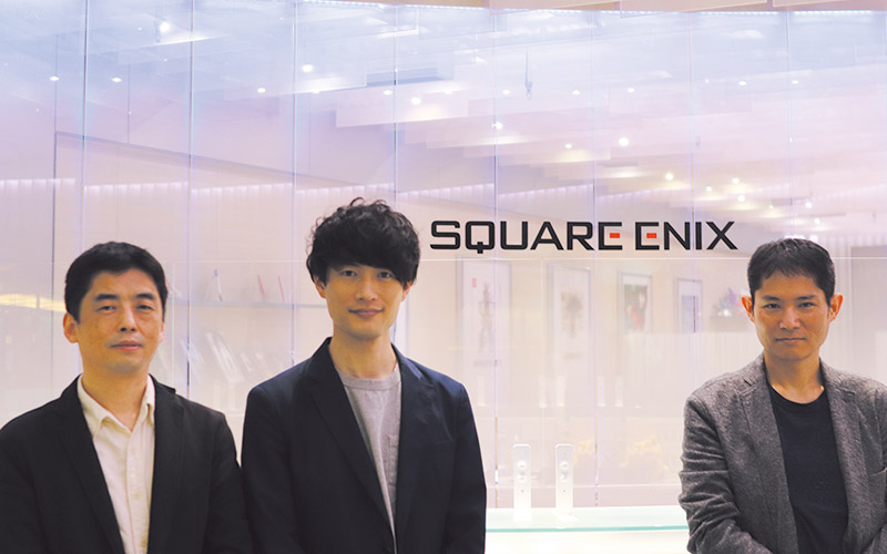 Mr. Tatsuya Mori (right), Senior Manager of IT Infrastructure Group, Information Systems Department, Mr. Ryo Tanabe (center) from Network Group, Mr. Yang Wang(left), leader of Network Group, Square Enix