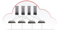 Servers and switches connected, symbolizing the centralized-to-distributed transformation of Ethernet interconnection
