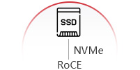 An SSD with NVMe architecture, which replaces HDDs and uses Ethernet interconnection