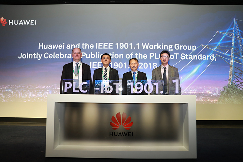 Huawei and members of the IEEE P1901.1 Working Group celebrate the publication of the PLC-IoT Standard at CIGRE 2018
