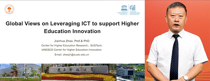 Professor Jianhua Zhao, Senior expert at UNESCO presents online at the Global Intelligent Education Summit 2021